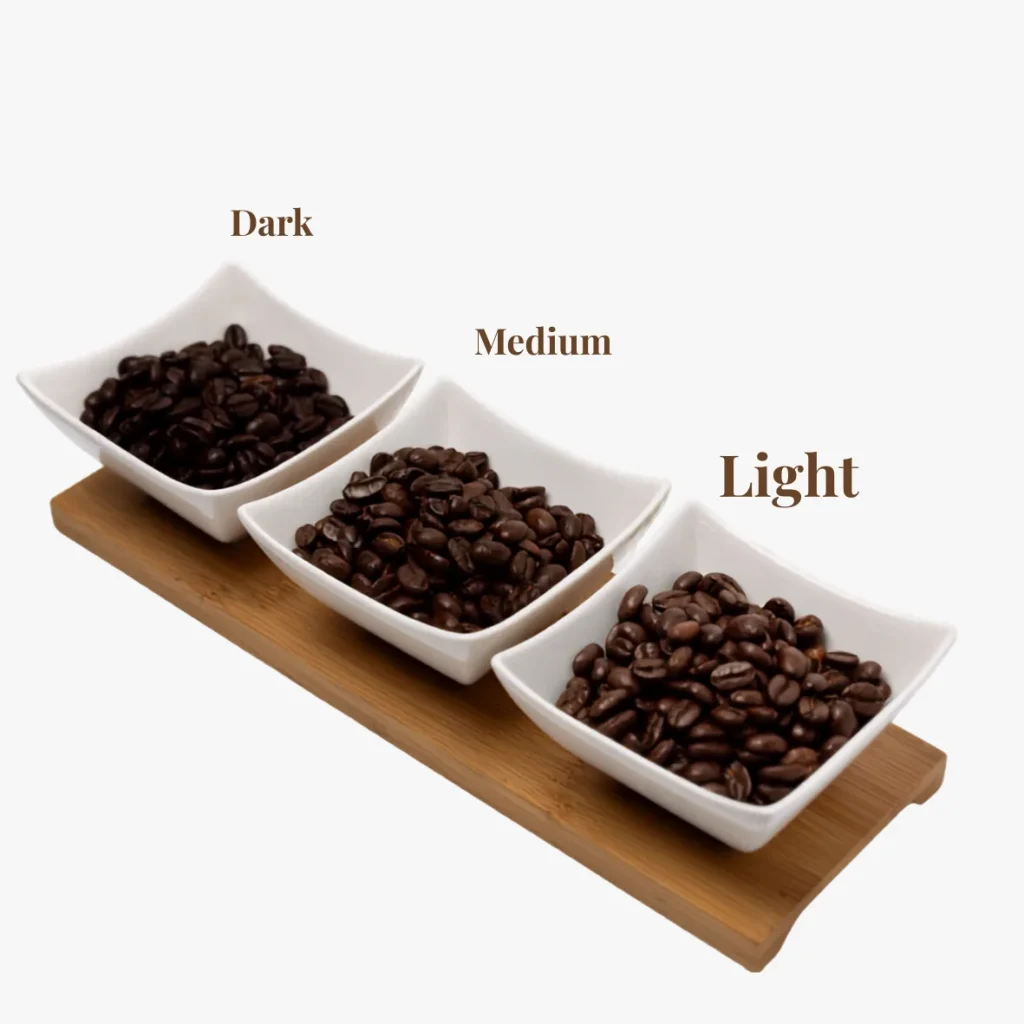 Tri stupne praženia kávy Cafézia – Dark, Medium a Light Roast