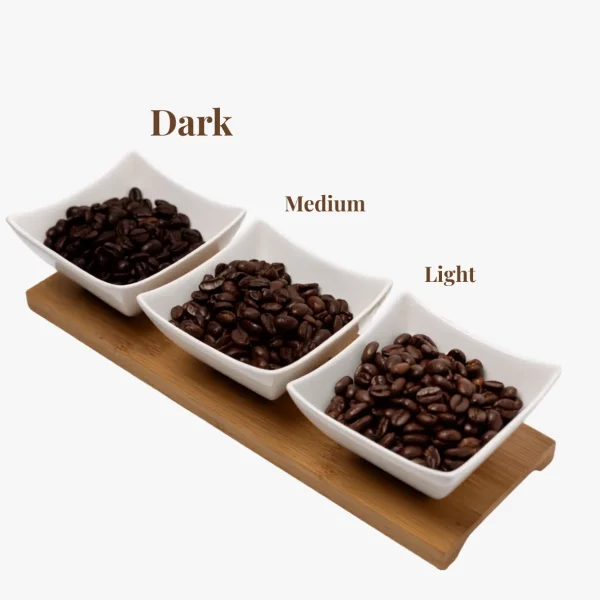 Tri stupne praženia kávy Cafézia – Dark, Medium a Light Roast