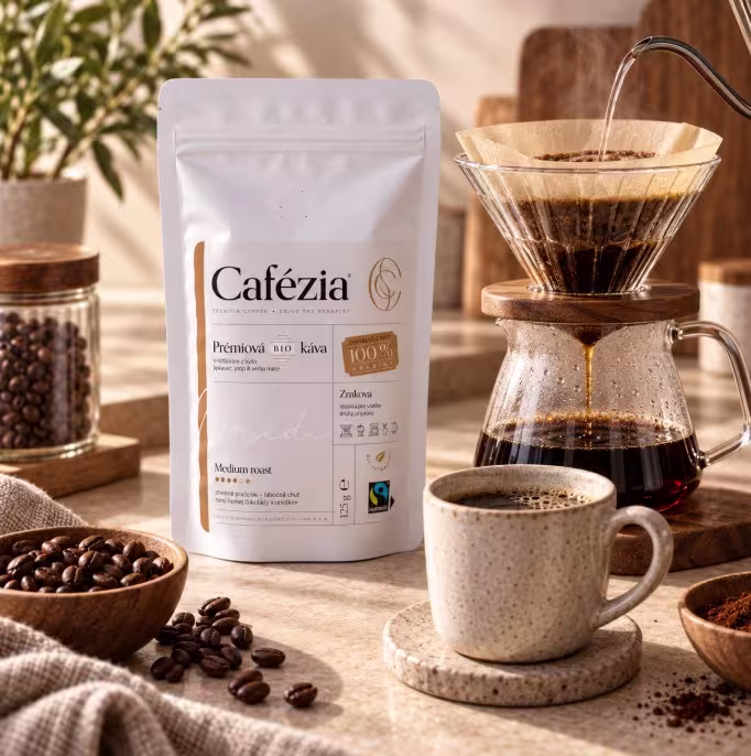 Príprava filtrovanej kávy Cafézia
