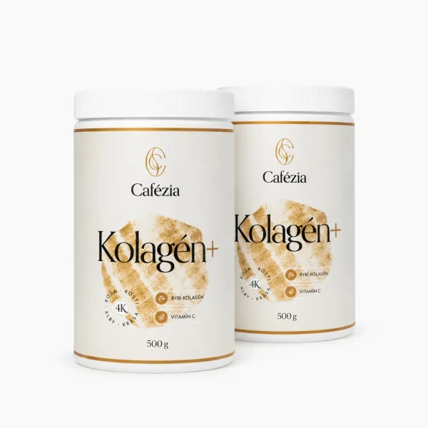 **ALT popis:** `Cafézia 4K Kolagén+ – rybí kolagén na kĺby, kosti, pokožku a regeneráciu`
